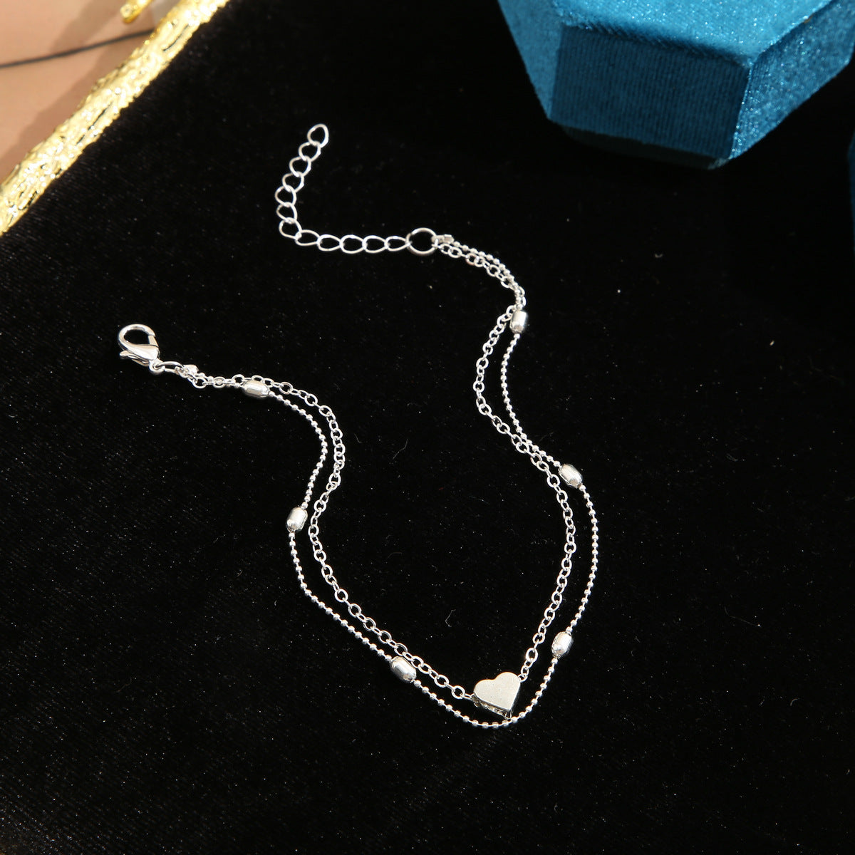 Wholesale Hot Selling Creative Diamond-encrusted Multi-layer Love Beach Anklet